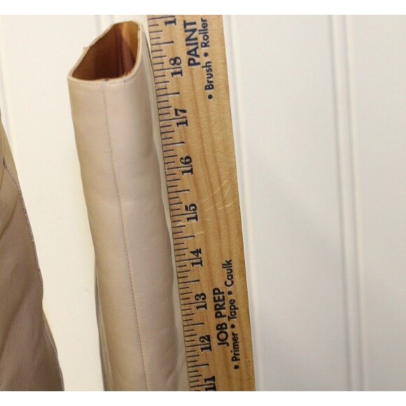 NWT ANTHROPOLOGIE KNEE HIGH POINTED TOE LEATHER KITTEN HEEL BOOTS LITE SAND 40 9 - Picture 11 of 14